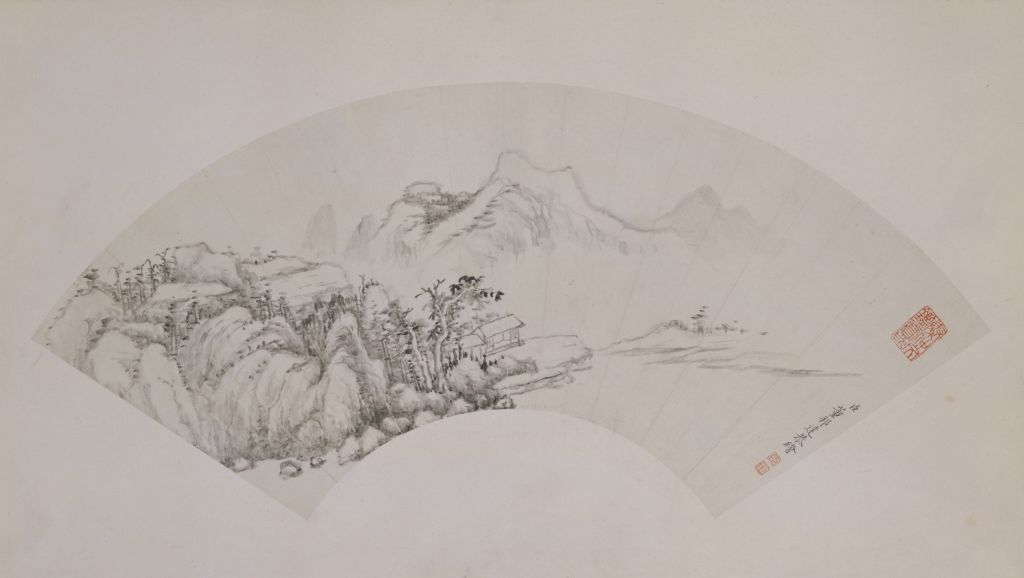 图片[1]-Dong Bangda Landscape Map Fan Page-China Archive